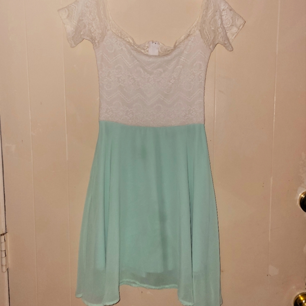 Small white and mint dress